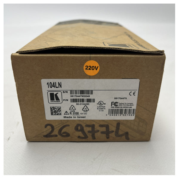 Kramer 104LN 1x 4 Video Splitter NT � Durable BNC Signal Distributor for Ships and Boats