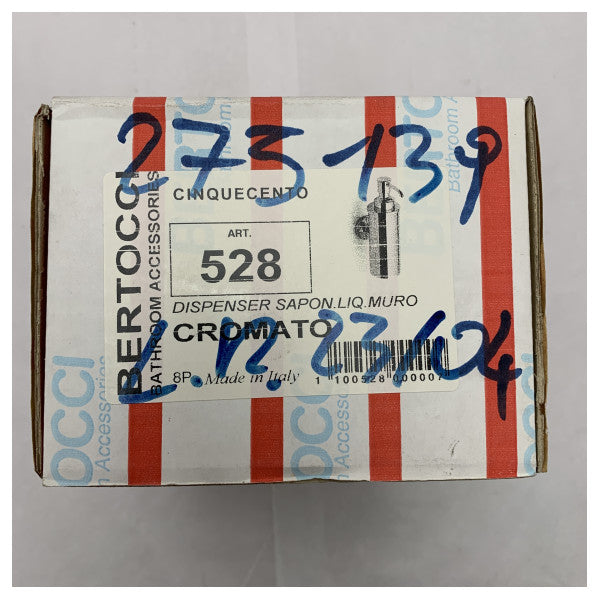 Bertocci 528 Väggmonterad tvålpump i rostfritt stål av marin kvalitet