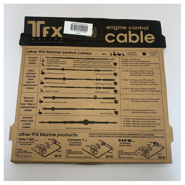 Teleflex FT14 250 Кабел за управление на двигателя за Mercury, OMC и морски двигатели - издръжлив и надежден