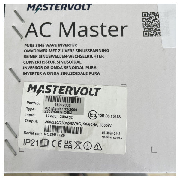 Mastervolt AC Master 12V | 2000W | 230V Invertisseur de sinus pur - 28012002