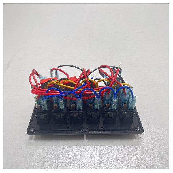 Allpa Deluxe 6-Switch 12V Marine Control Panel with Integrated Voltage Display for Boats - 2814