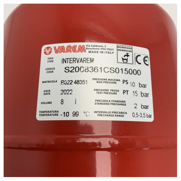 Varem 1007.VAS525 Ausdehnungsgefäß für Heizkessel oder Wasserdrucksystem 