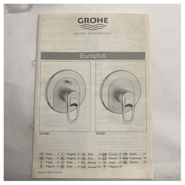 Grohe Europlus brusearmaturdele enkelt greb krom