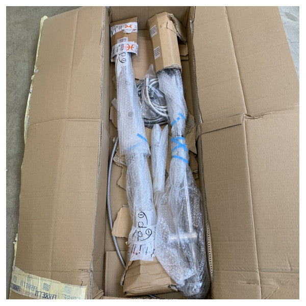 Elka Colonna doccia da esterno a pavimento in acciaio, con miscelatore a cartuccia e micro soffiante - 7085