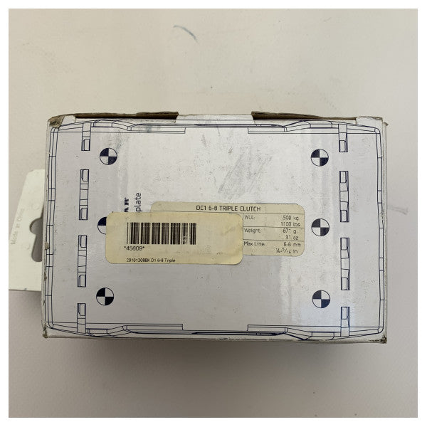 Lewmar 29101308BK D1 6 to 8 mm Triple Rope Clutch