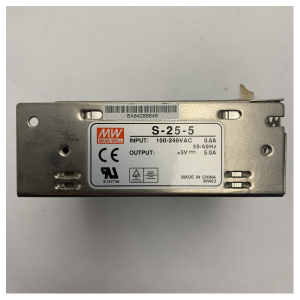 Mean Well 5V 25W Marine Power Supply with Robust Metal Housing and Voltage Adjustment