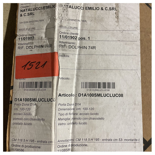 Bianchi & Fontana Porta marítima em aço inoxidável polido e vidro transparente com fechadura - Porta marítima durável e elegante