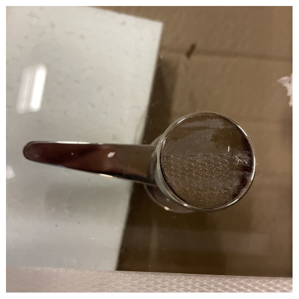 Bianchi & Fontana Porta marítima em aço inoxidável polido e vidro transparente com fechadura - Porta marítima durável e elegante