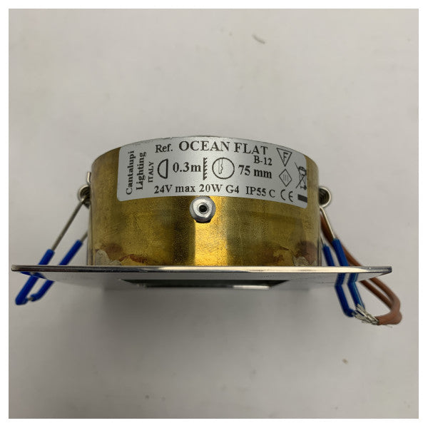 مصباح كاشف ضوئي من كانتالوبي أوشن سبوتلايت IP55 G4 كروم مسطح 75 مم - 20 وات