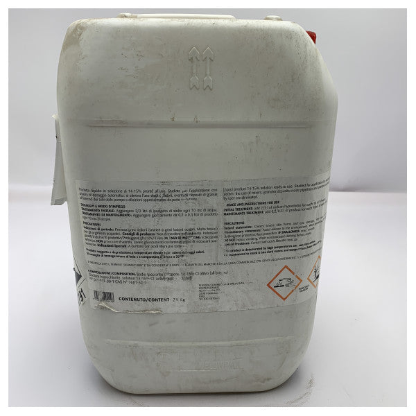 Högkvalitativ 25 liters klorlösningstank för marin desinfektion och vattenbehandling