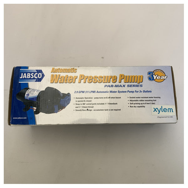Jabsco Par Max 2.9 paineohjattu juomavesipumppu 12V 11L/min - 31395-0394