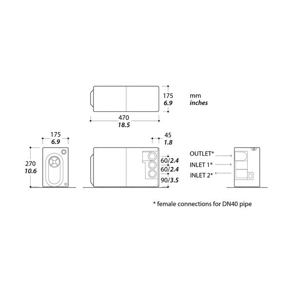 Tecma Sanis Split NK3 Gray Water Bump Kit 230V