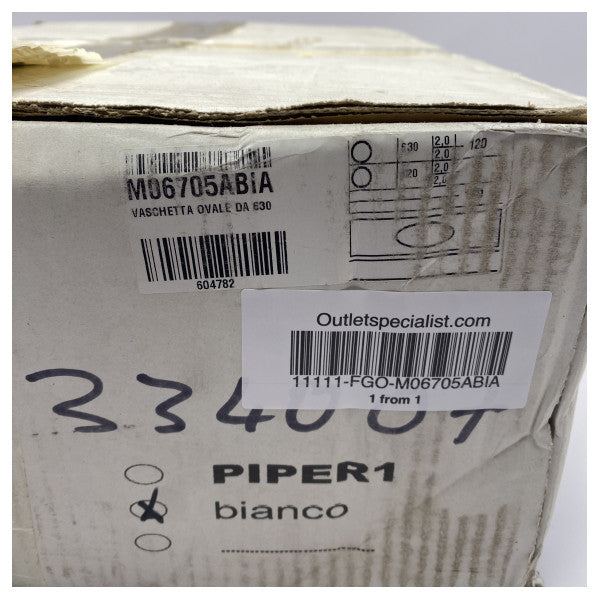 حوض غسيل بحري بيضاوي متين من أنطونيو لوبي بايبر - حوض سيراميك أبيض للقوارب والبيئات الرطبة - M06705ABIA