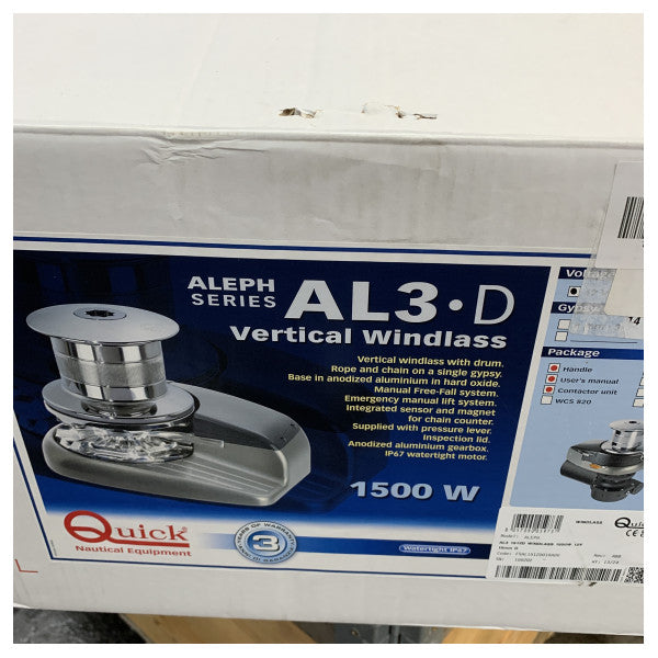 Veloce ALEPH 1500W 12V 10mm argento inox verricello elettrico con tamburo - FSAL1512D010A 