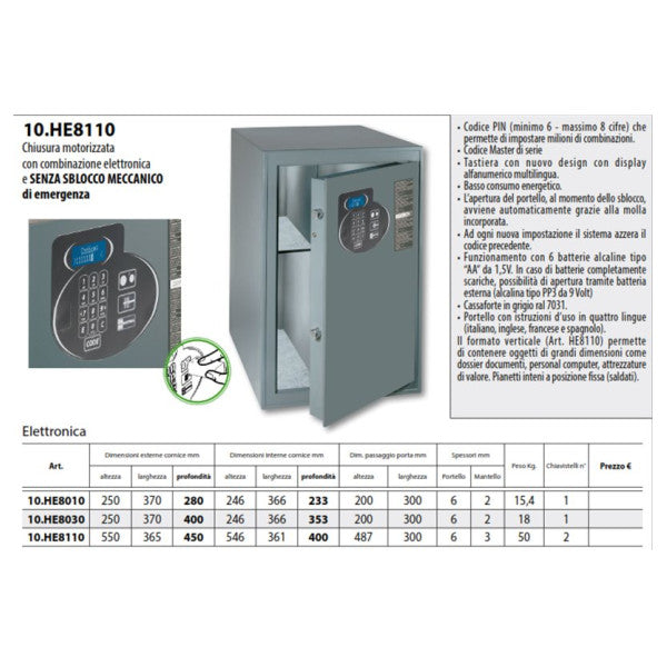 Mottura 10H8010S Electric High Quality Safe