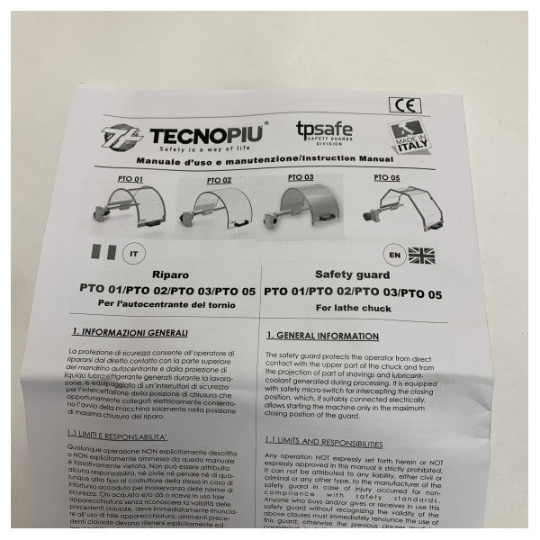 Tecnopiu PTO 01/300 Drehfutter-Schutz Sicherheitsabdeckung 