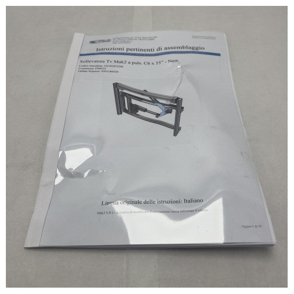 マリングレード MAK パルスTVリフト C6 55インチスクリーン用-耐久性、耐候性に優れたマリンTVマウント