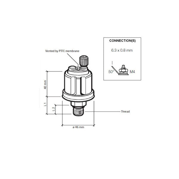 VDO 0-10 Bar Pressure Sensor Indicator 1/8-27 NPTF-362-081-003-002k