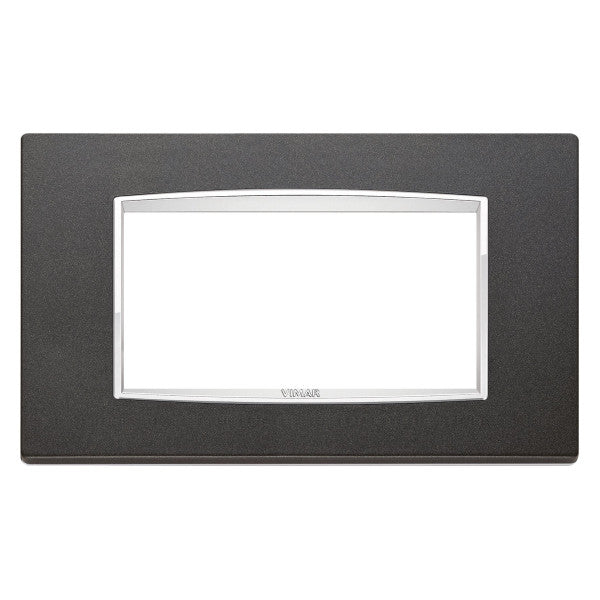 Vimar Eikon Classic 4M Metal Cover Plate Matt Anthracite - Plaque frontale durable pour interrupteur et prise de courant de qualité marine