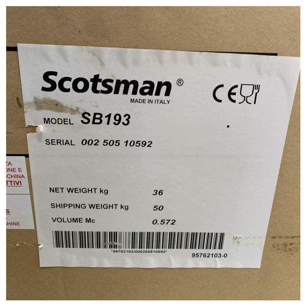 Scotsman SB193 129 KG ice holding tank