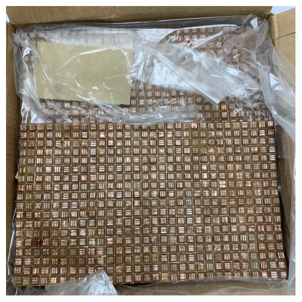 Premium Bisazza Glass Mosaic Tiles GM 10x10mm - Durable Marine-Grade Bronze Copper Finish for Wet Areas and Boats (en anglais)