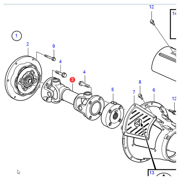 Volvo Penta Enlace del eje de transmisión del motor L335 - 405 mm - 3861048