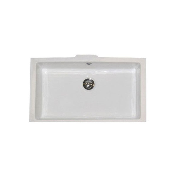 Scarabeo Fregadero Cerámico Bajo Encimera 50cm Blanco - Lavabo Duradero de Calidad Marina para Cocina y Baño