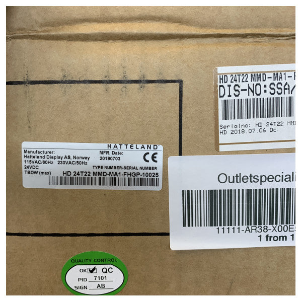 MTU Hatteland 24 بوصة زجاجية جسر وحدة التحكم في المحرك - X00E50211827 