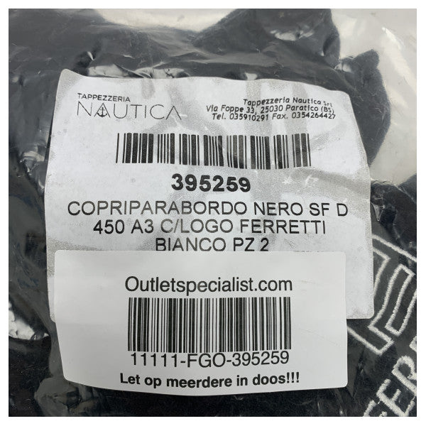 Ferretti A3 D450 mm musta lokasuoja Ferretti-logolla - 395259