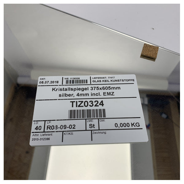 Deniz Aynası 375x605mm Gümüş Kristal Cam, 4mm Anti-Korozyon EMZ Kaplama ile 