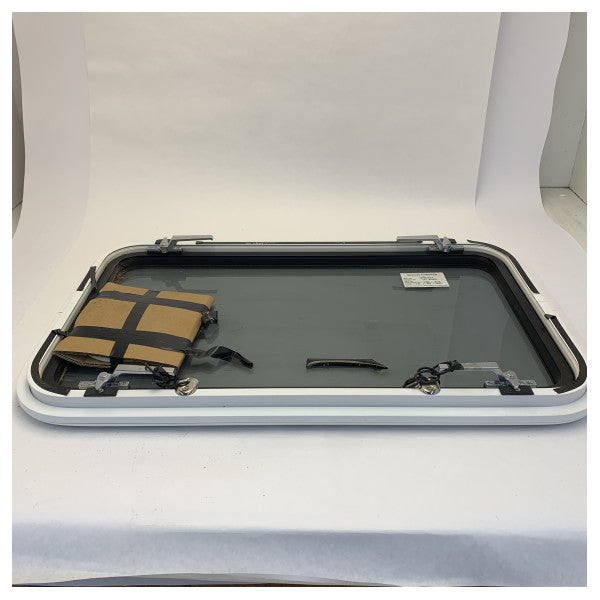 トレンドマリンホワイトアルミニウムコーティングオープニングウィンドウ 875 x 515 mm 