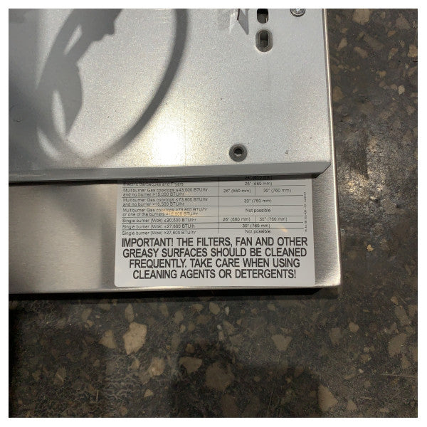 ミーレ DA6596W ピュリスティック カント ステンレススチール エクストラクターフード 110V 