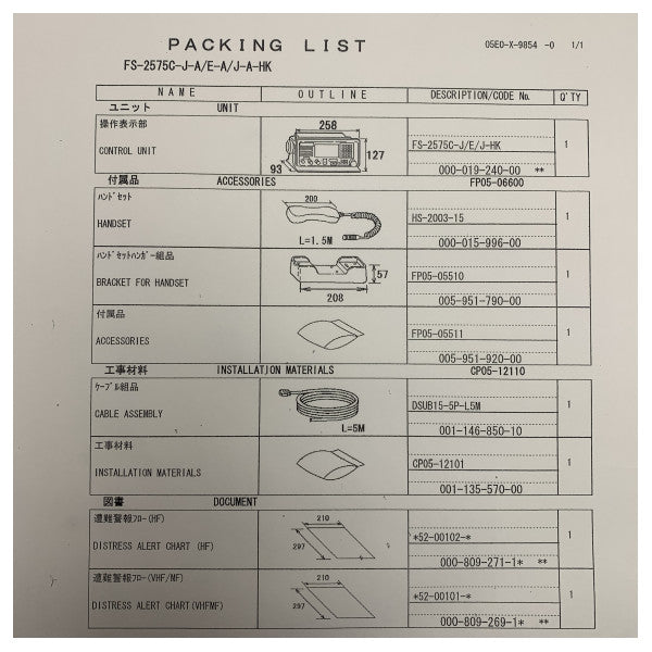 Furuno FS2575 MF/HF Radio Telephone Control Unit