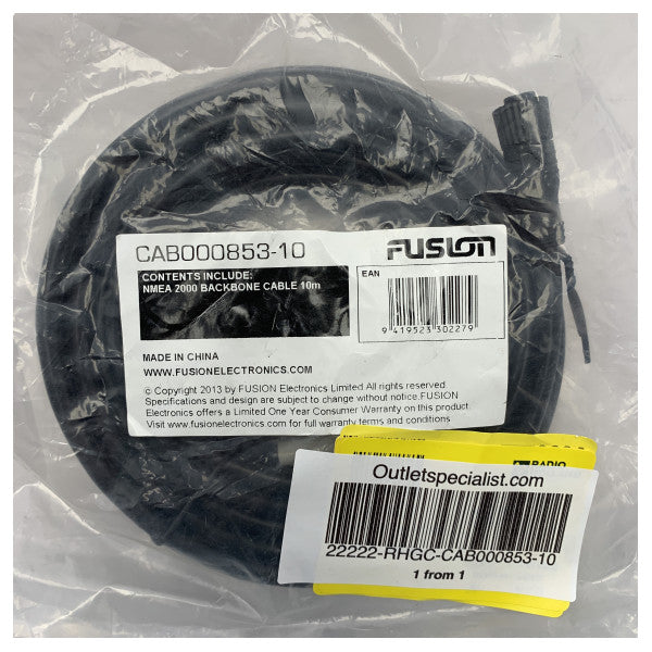 Fusion NMEA2000 backbone-kabel sort 10M - CAB000853-10