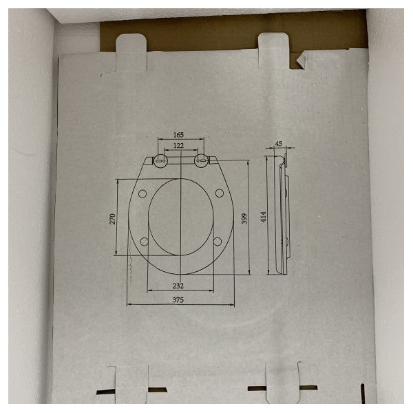 Planus Stilo Plus 530 High Electric Marine Toilet Sort med blød lukning 24V 