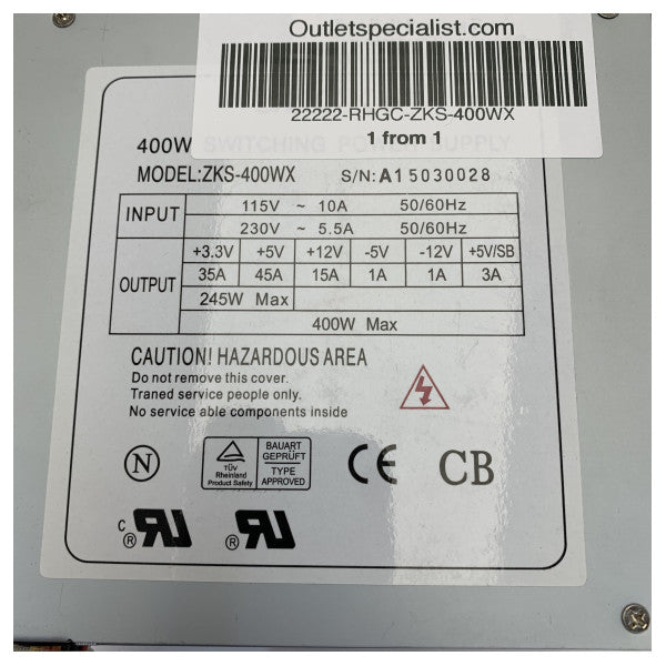 ZKS-400WX 400W Морське джерело живлення 115 / 230V 