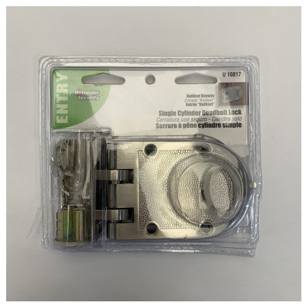 サテンニッケル ジミー抵抗シングルシリンダーデッドロック - U10817 