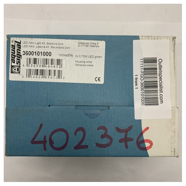 Aqua Signal série 43 luz de navegação LED branca verde - 3600101000