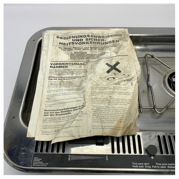 Спиртівка Dometic Origo 4100 з нержавіючої сталі на 2 конфорки без скляної плити