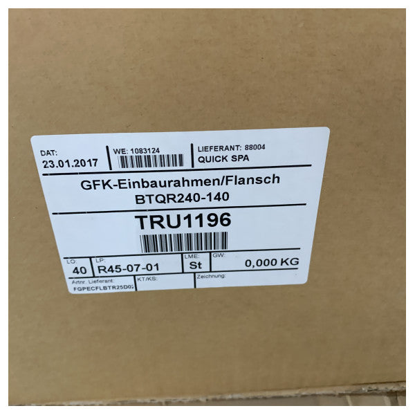 Швидкий BTQR240-140 GRP Bowthruster Вбудована фланець 