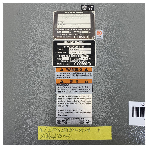 Processador de Radar Furuno RPU-013 12 kW para a série FAR21x7 