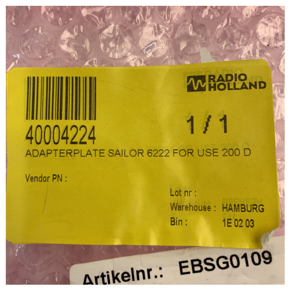 Plaque d'adaptation de montage universelle Sailor pour SAILOR 6222 à utiliser avec le console marine 200 D 