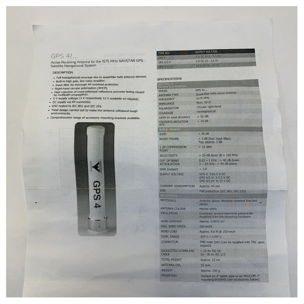 Amphenol Procom GPS 4 GPS-antenn för Navstar GPS-satellitnavigeringssystem 