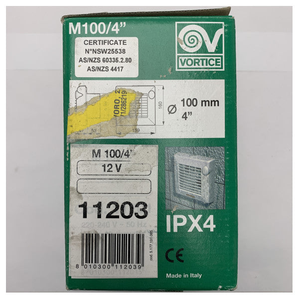 Wentylator Vortice M100/4 cale biały 12V - 11203