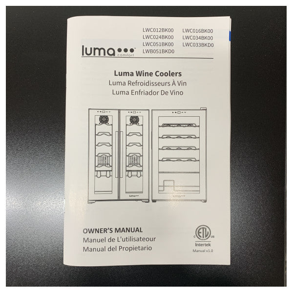 Охолоджувач для вина Luma Comfort на 12 пляшок - PVZB 15-9CR 