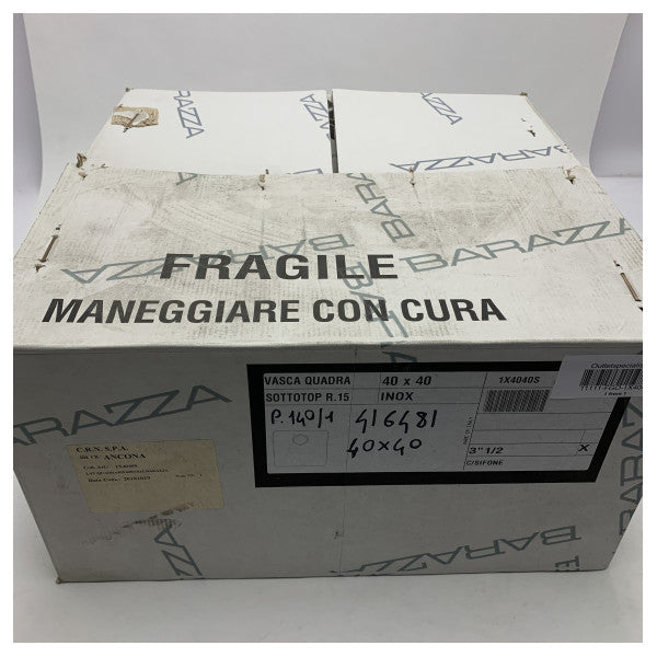 Barazza fregadero cuadrado de acero inoxidable 40 x 40 softtop R.15 - 1X4040S