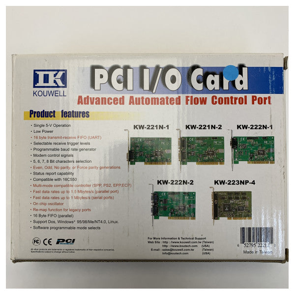 16-bit ISA seriell I/O-kort med 2 RS-232 porter - KW-222N-2 