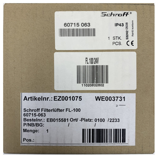 Schroff Air FilterED Fan FL 100 24V ventilator