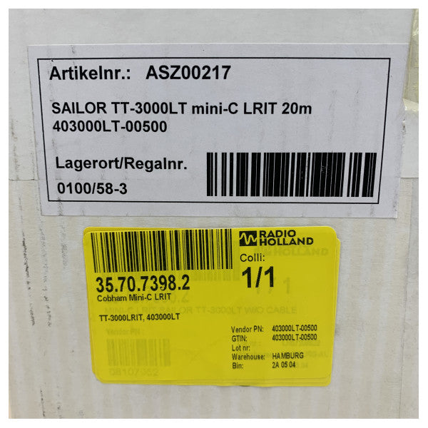 Cobham Sailor TT-3000LT Mini -C LRIT Antenna 20M Kaapelilla - TT-00-403000LT-00500 