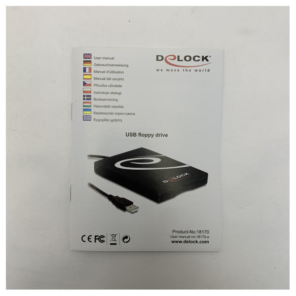 DeLOCK External USB Floppy Drive 3.5 Inch 1.44MB FDD Reader for Windows & Mac